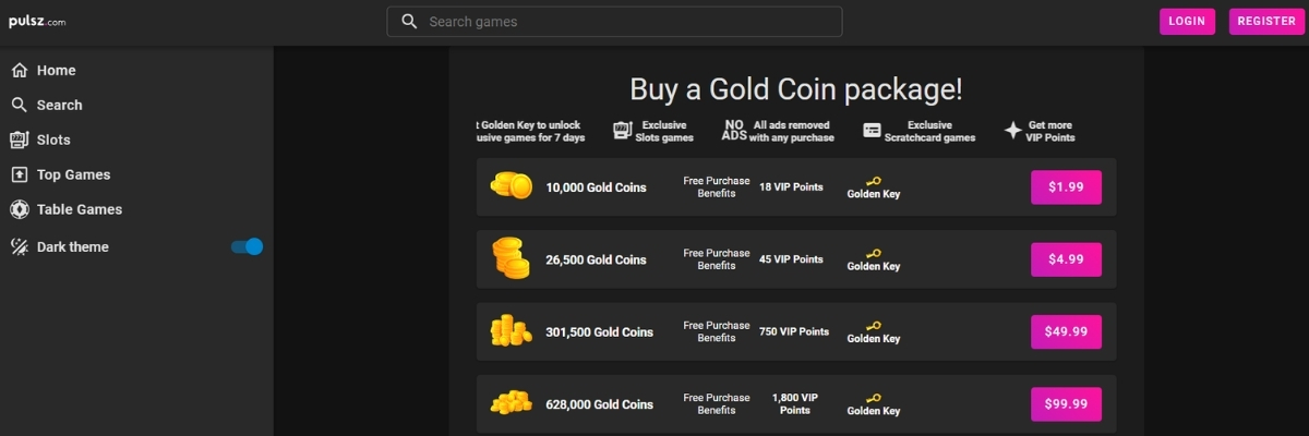 Pulsz Gold Coins